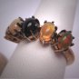 Vintage Black Opal Ring Band Wedding Engagement Anniversary Gold Retro Art Deco