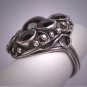Antique Austro Hungarian Garnet Ring Silver Victorian Edwardian c.1890 Renaissance Revival Wedding