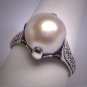 Antique Pearl Wedding Ring Large 10mm Pearl Vintage Victorian Art Deco 1920
