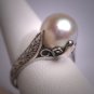 Antique Pearl Wedding Ring Large 10mm Pearl Vintage Victorian Art Deco 1920