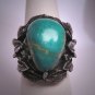 Antique Turquoise Ring Vintage Victorian Silver c.1900