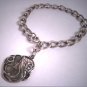 RARE Antique Art Nouveau Silver Chased Charm Bracelet Woman's Face 1890s