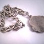 RARE Antique Art Nouveau Silver Chased Charm Bracelet Woman's Face 1890s