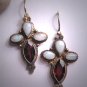 Vintage Australian Opal Garnet Earrings Victorian Georgian Style