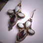 Vintage Australian Opal Garnet Earrings Victorian Georgian Style