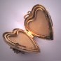 Antique Victorian Ruby Locket Mother of Pearl Gold Pendant Vintage Heart 1920 Puffy Heart