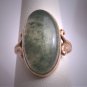 Antique Moss Agate Ring Victorian Art Deco 1900s Gold