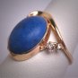 Antique Vintage Lapis Diamond Ring Art Nouveau Estate Wedding