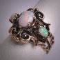 Antique Australian Opal Ring Yellow Gold Vintage Victorian Band