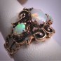 Antique Australian Opal Ring Yellow Gold Vintage Victorian Band