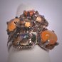 Vintage Moonstone Opal Ring Antique Retro Modernist 50s Silver