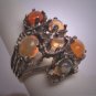 Vintage Moonstone Opal Ring Antique Retro Modernist 50s Silver
