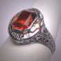 Antique Citrine Ring Art Deco Wedding Filigree 1920s Engagement