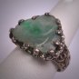 Antique Carved Jade Ring Buddha Vintage Art Deco Chinese circa 1920