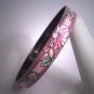 Estate Vintage Enamel Bangle Bracelet Floral Michaela Frey Victorian Art Nouveau Stackable