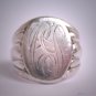 Antique Silver Signet Ring Vintage Victorian Art Deco c.1900 Wedding Band