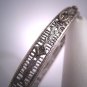 Antique Rhodium Paste Bangle Bracelet Art Deco Filigree 1920's