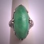 Antique Art Deco Jade Ring Vintage Filigree c.1915 Victorian
