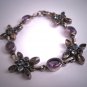 Vintage Amethyst Citrine Moonstone Georgian - Victorian Style Bracelet Silver