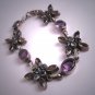Vintage Amethyst Citrine Moonstone Georgian - Victorian Style Bracelet Silver