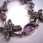 Vintage Amethyst Citrine Moonstone Georgian - Victorian Style Bracelet Silver