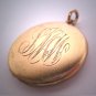 Antique Gold Locket Vintage Victorian Art Nouveau Fob Pendant Initials