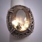 Antique Victorian Citrine Ring Vintage Wedding Art Deco 1890 Arts Crafts