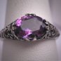 Antique Amethyst Filigree Wedding Ring Vintage Victorian Engagement