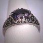 Antique Amethyst Filigree Wedding Ring Vintage Victorian Engagement