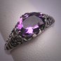 Antique Amethyst Filigree Wedding Ring Vintage Victorian Engagement