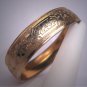 Antique Gold Gilt Bangle Bracelet Estate Victorian Floral