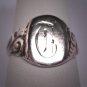 Antique Silver Signet Ring Vintage Victorian Art Deco c.1900 Chased Details Wedding Band
