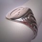 Antique Silver Signet Ring Vintage Victorian Art Deco c.1900 Chased Details Wedding Band