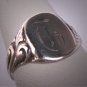 Antique Silver Signet Ring Vintage Victorian Art Deco c.1900 Chased Details Wedding Band