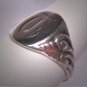 Antique Silver Signet Ring Vintage Victorian Art Deco c.1900 Chased Details Wedding Band