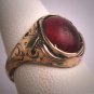 Antique Ruby Ring Georgian Victorian 1800s Ornate Gold Wedding