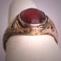 Antique Ruby Ring Georgian Victorian 1800s Ornate Gold Wedding