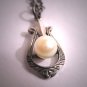 Antique Akoya Pearl Pendant Necklace Victorian Art Deco Silver 1920