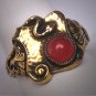 Antique Snake Ring Carnelian Victorian Gothic Revival Gold 1930