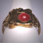 Antique Snake Ring Carnelian Victorian Gothic Revival Gold 1930