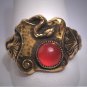 Antique Snake Ring Carnelian Victorian Gothic Revival Gold 1930