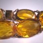 Antique Amber Stone Bracelet Art Deco Faceted Vintage 1920