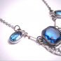 Antique Sapphire Paste Necklace Art Deco c.1920 Wedding Lavaliere
