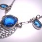 Antique Sapphire Paste Necklace Art Deco c.1920 Wedding Lavaliere