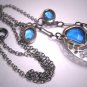 Antique Sapphire Paste Necklace Art Deco c.1920 Wedding Lavaliere