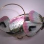 Vintage Guilloche Enamel Butterfly Earrings Pink Art Nouveau Revial Deco