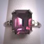 Antique Amethyst Paste Ring Vintage Art Deco Silver Victorian 1920
