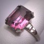 Antique Amethyst Paste Ring Vintage Art Deco Silver Victorian 1920