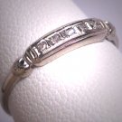 Antique Rose Cut Diamond Wedding Ring Band Vintage White Gold 18K 1920