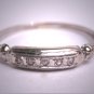 Antique Rose Cut Diamond Wedding Ring Band Vintage White Gold 18K 1920